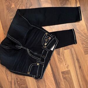 True Religion dark blue Jeans with Contrast Stitching